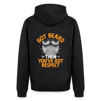 Got Beard Then You've Got Respect Facial Hair - Unisex Premium Organic Zip Hoodie - black - Back - Nico (187cm)