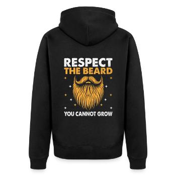 Respect The Beard You Cannot Grow Facial Hair - Unisex Premium Organic Zip Hoodie - black - Back - Nico (187cm)