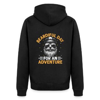 Beardiful Dad For An Adventure Beard Facial Hair - Unisex Premium Organic Zip Hoodie - black - Back - Nico (187cm)