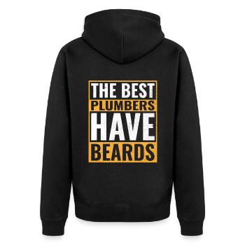 The Best Plumbers Have Beards Plumber Plumbing - Unisex Premium Organic Zip Hoodie - black - Back - Nico (187cm)