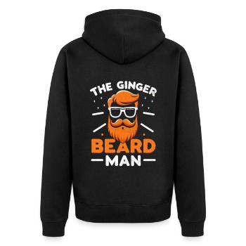 The Ginger Beard Man Bearded Facial Hair Beards - Unisex Premium Organic Zip Hoodie - black - Back - Nico (187cm)
