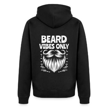 Bart Vibes Nur Bärtig Gesichtsbehaarung Bärte Mann - Unisex Premium Bio Zip Hoodie - Schwarz - Hinten - Nico (187cm)