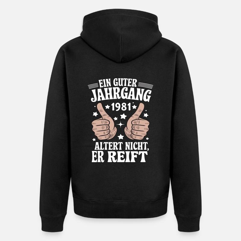Un bon millésime anniversaire 1981 - Veste à capuche bio Premium Unisexe - noir