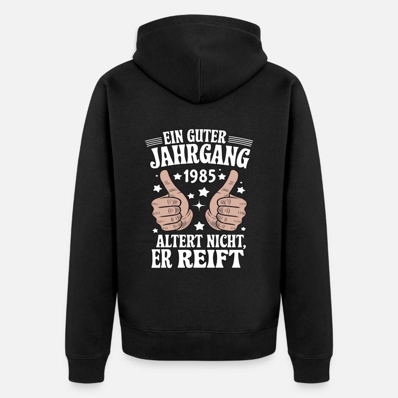 Un bon millésime anniversaire 1985 - Veste à capuche bio Premium Unisexe - noir