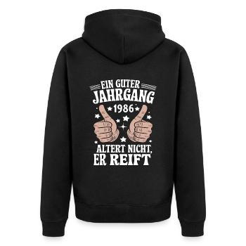 A good vintage 1986 birthday - Unisex Premium Organic Zip Hoodie - black - Back - Nico (187cm)
