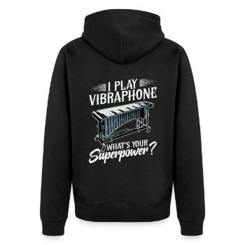 I play vibraphone, what's your superpower? - Unisex Premium Organic Zip Hoodie - black - Back - Nico (187cm)