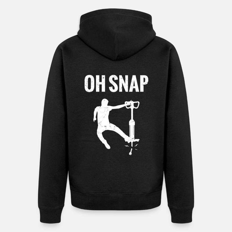 Pogo Stick Oh Snap - Unisex Premium Bio Zip Hoodie - Schwarz