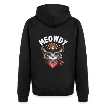 Mauzi Katze Cowboy Country Musik Lied Liebhaber Country - Unisex Premium Bio Zip Hoodie - Schwarz - Hinten - Nico (187cm)
