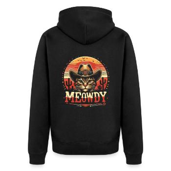 Mauzi Katze Cowboy Country Musik Lied Liebhaber Country - Unisex Premium Bio Zip Hoodie - Schwarz - Hinten - Nico (187cm)