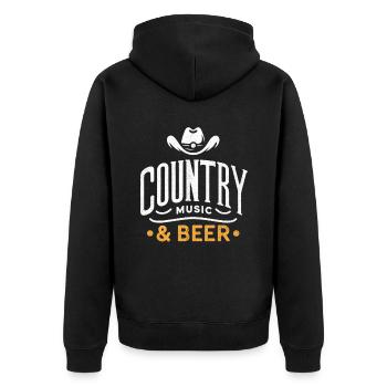 Country Musik Und Bier Trinken Lied Liebhaber Country - Unisex Premium Bio Zip Hoodie - Schwarz - Hinten - Nico (187cm)