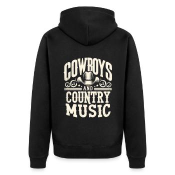 Cowboys Et Musique Country, Chanson D’amoureux, Chansons De Country, - Veste à capuche bio Premium Unisexe - noir - Dos - Nico (187cm)