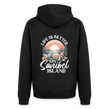 La vie est meilleure sur l’île de Sanibel - Veste à capuche bio Premium Unisexe - noir - Dos - Nico (187cm)