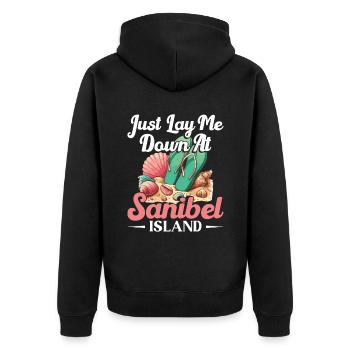 Just lay me down on Sanibel Island - Unisex Premium Organic Zip Hoodie - black - Back - Nico (187cm)