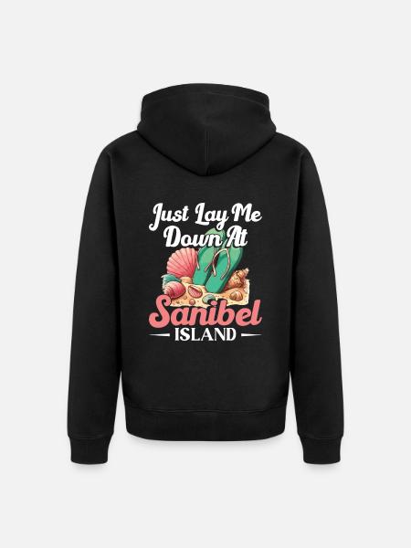 Bare legg meg ned på Sanibel Island - Premium økologisk unisex-hettejakke - svart