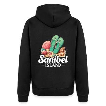 La vie est meilleure sur l’île de Sanibel - Veste à capuche bio Premium Unisexe - noir - Dos - Nico (187cm)
