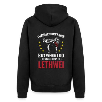 I don't usually tread, but when I do - Unisex Premium Organic Zip Hoodie - black - Back - Nico (187cm)