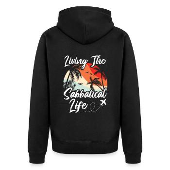 Live the sabbatical life - Unisex Premium Organic Zip Hoodie - black - Back - Nico (187cm)