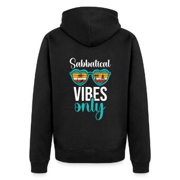 Only Sabbatical Vibes - Unisex Premium Organic Zip Hoodie - black - Back - Nico (187cm)
