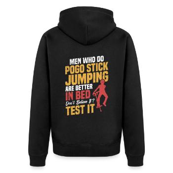 Les hommes qui font du pogo stick jumping sont - Veste à capuche bio Premium Unisexe - noir - Dos - Nico (187cm)