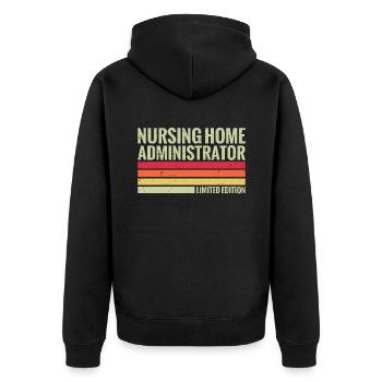 Edition limitée pour les directeurs de maisons de retraite - Veste à capuche bio Premium Unisexe - noir - Dos - Nico (187cm)