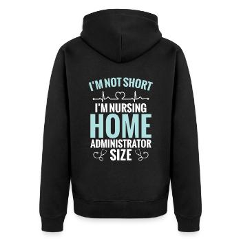 Ich Bin Nicht Klein, Ich Bin - Unisex Premium Bio Zip Hoodie - Schwarz - Hinten - Nico (187cm)