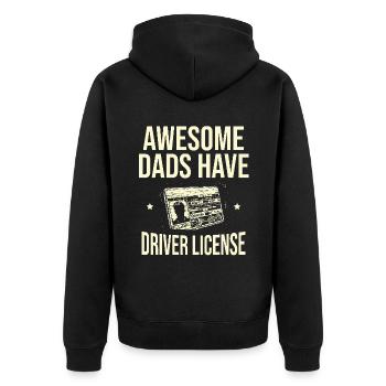 Des papas géniaux ont un permis de conduire à l’école de conduite - Veste à capuche bio Premium Unisexe - noir - Dos - Nico (187cm)
