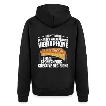 Ich Mache Keine Fehler, Wenn Ich Vibraphon Spiele. - Unisex Premium Bio Zip Hoodie - Schwarz - Hinten - Nico (187cm)