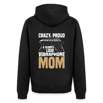 Maman vibraphone folle, fière et toujours bruyante - Veste à capuche bio Premium Unisexe - noir - Dos - Nico (187cm)