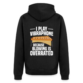 I play vibraphone because blowing overrates - Unisex Premium Organic Zip Hoodie - black - Back - Nico (187cm)