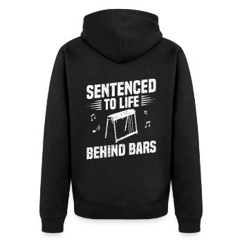 Pedal Steel Guitar to Life Sentence - Unisex Premium Organic Zip Hoodie - black - Back - Nico (187cm)