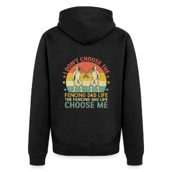Das Fechten Papa Leben Choose Me Schwert Degen Fechter - Unisex Premium Bio Zip Hoodie - Schwarz - Hinten - Nico (187cm)