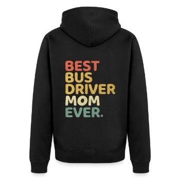 Bester Busfahrer Mutter aller Zeiten Schulbusmann Fahren - Unisex Premium Bio Zip Hoodie - Schwarz - Hinten - Nico (187cm)