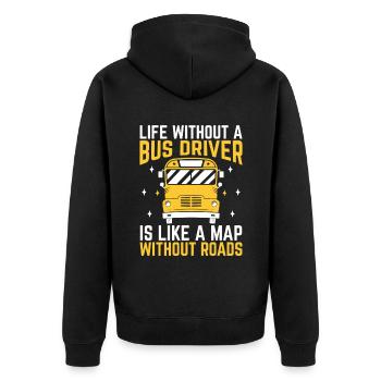 La vie sans chauffeur de bus est comme une carte sans - Veste à capuche bio Premium Unisexe - noir - Dos - Nico (187cm)
