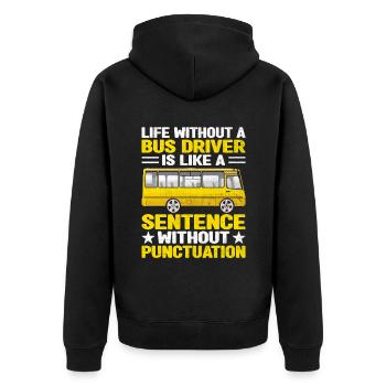 La vie sans chauffeur de bus est comme une phrase - Veste à capuche bio Premium Unisexe - noir - Dos - Nico (187cm)