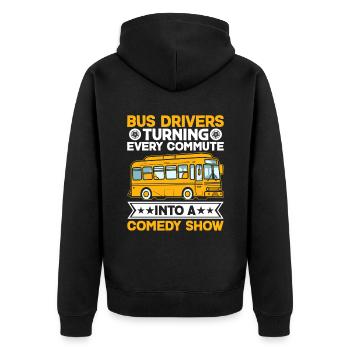 Les chauffeurs de bus transforment chaque trajet en comédie - Veste à capuche bio Premium Unisexe - noir - Dos - Nico (187cm)