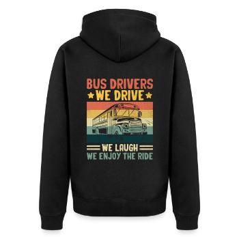 Chauffeurs d’autobus Nous conduisons Nous rions Nous profitons du trajet - Veste à capuche bio Premium Unisexe - noir - Dos - Nico (187cm)