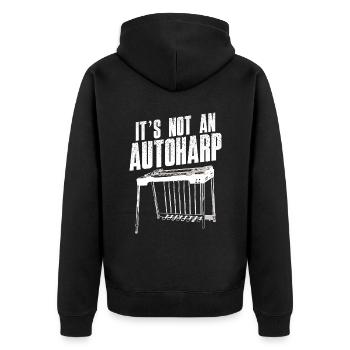 It's not an autoharp - Unisex Premium Organic Zip Hoodie - black - Back - Nico (187cm)