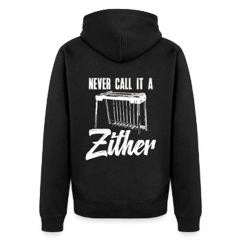 Nennen Sie Es Niemals Ein Zither - Unisex Premium Bio Zip Hoodie - Schwarz - Hinten - Nico (187cm)