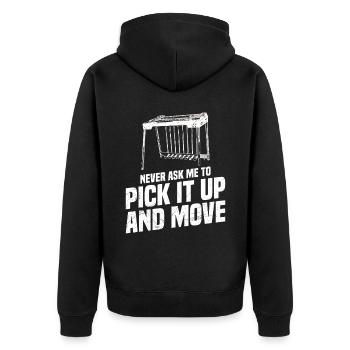 Ne me demandez jamais de le ramasser et de le déplacer. - Veste à capuche bio Premium Unisexe - noir - Dos - Nico (187cm)