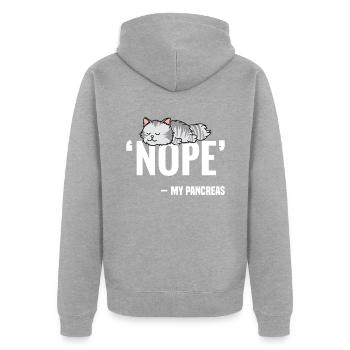 Only losers need a pancreas - Unisex Premium Organic Zip Hoodie - heather grey - Back - Nico (187cm)
