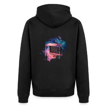 Ich Spiele Pedal-steel-gitarre, Was Ist Deine - Unisex Premium Bio Zip Hoodie - Schwarz - Hinten - Nico (187cm)