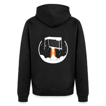Ich Spiele Pedal-steel-gitarre, Was Ist Deine - Unisex Premium Bio Zip Hoodie - Schwarz - Hinten - Nico (187cm)