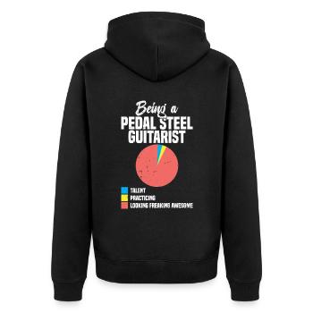 Ich Empfehle Nicht, Meine Pedal -stahl -gitarre - Unisex Premium Bio Zip Hoodie - Schwarz - Hinten - Nico (187cm)