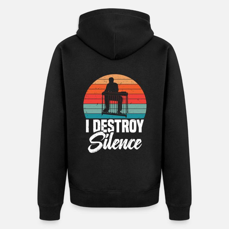 Je détruis le silence - Veste à capuche bio Premium Unisexe - noir