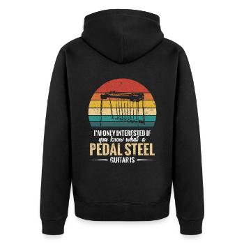 Ich Bin Nur Interessiert, Wenn Sie Wissen, Was Ein - Unisex Premium Bio Zip Hoodie - Schwarz - Hinten - Nico (187cm)