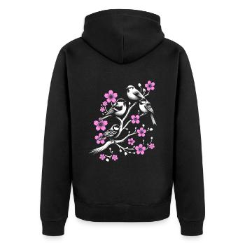 Vögel Vogelbeobachtung Vogelbeobachtung Vogelbeobachter - Unisex Premium Bio Zip Hoodie - Schwarz - Hinten - Nico (187cm)