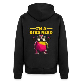 Je suis un nerd des oiseaux Observation des oiseaux Birdwatcher Oiseaux - Veste à capuche bio Premium Unisexe - noir - Dos - Nico (187cm)
