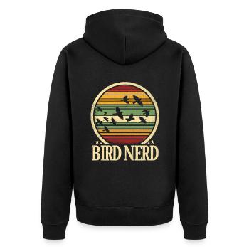 Bird Nerd Birdwatching Birder Birds Birdwatcher - Veste à capuche bio Premium Unisexe - noir - Dos - Nico (187cm)
