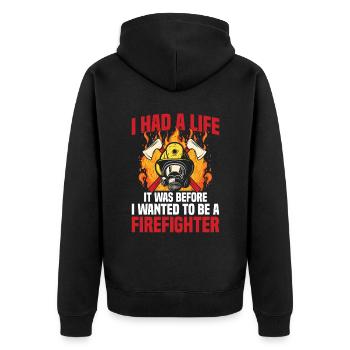 J’ai eu une vie jusqu’à ce que j’aie un Firefi - Veste à capuche bio Premium Unisexe - noir - Dos - Nico (187cm)