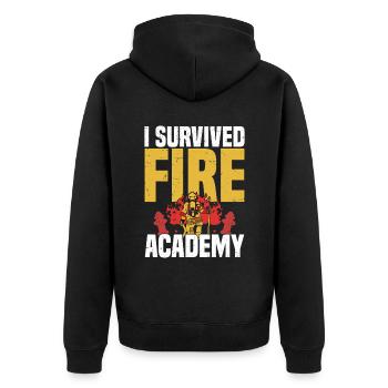 J’ai l’Académie des Pompiers - Veste à capuche bio Premium Unisexe - noir - Dos - Nico (187cm)